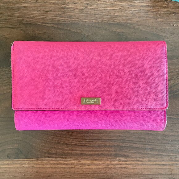 kate spade Handbags - Kate Spade Phoenix Newbury Lane Trifold Snap Wallet - Hot Pink
